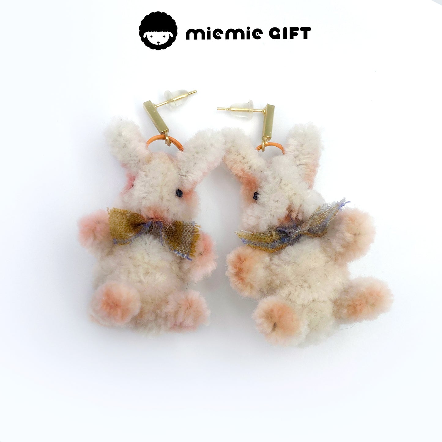 Elegant White Wool Pipe Cleaner Bunny Earrings for Easter: Handmade with precision and care, these white bunny earrings are ideal for those looking to incorporate festive elements into their fashion. Made from high-quality wool pipe cleaners, they offer a unique and charming way to celebrate Easter in style.