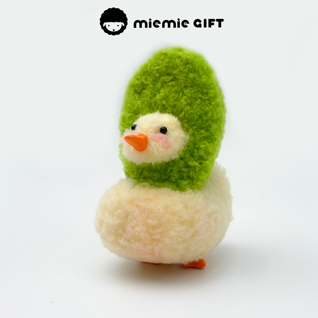 From miemie gift's fruity duck series, this avocado duck feels like a soft hug in duck form, handmade with love and coral fleece twists.