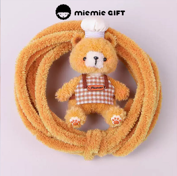 Custom wool teddy bear from DIY craft kit