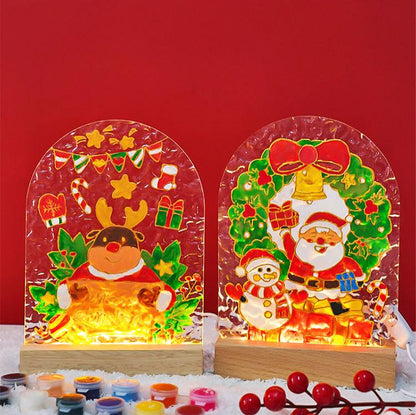 Become creative this holiday season with our Christmas DIY Acrylic Glass Painting with Light Board kit! Perfect for all ages, this vibrant painting set allows you to design stunning glass art illuminated by a built-in LED light board, transforming your creations into festive masterpieces. Get ready to bring joy and sparkle to your home decor with personalized holiday designs that will brighten any celebration!