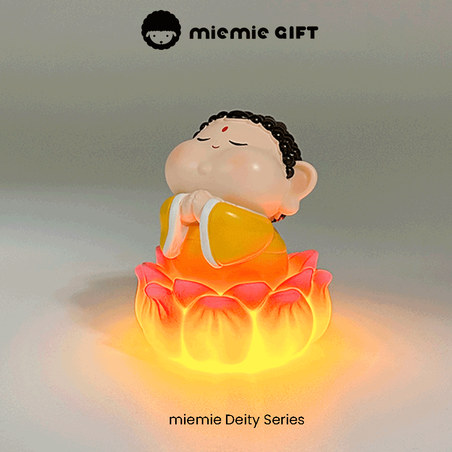 Decorative Buddha figurine with a joyful and contemporary design with led light nightlight