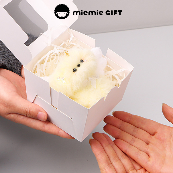 Close-up of fluffy beige pipe cleaner for crafting puppies gfiting for friends and family