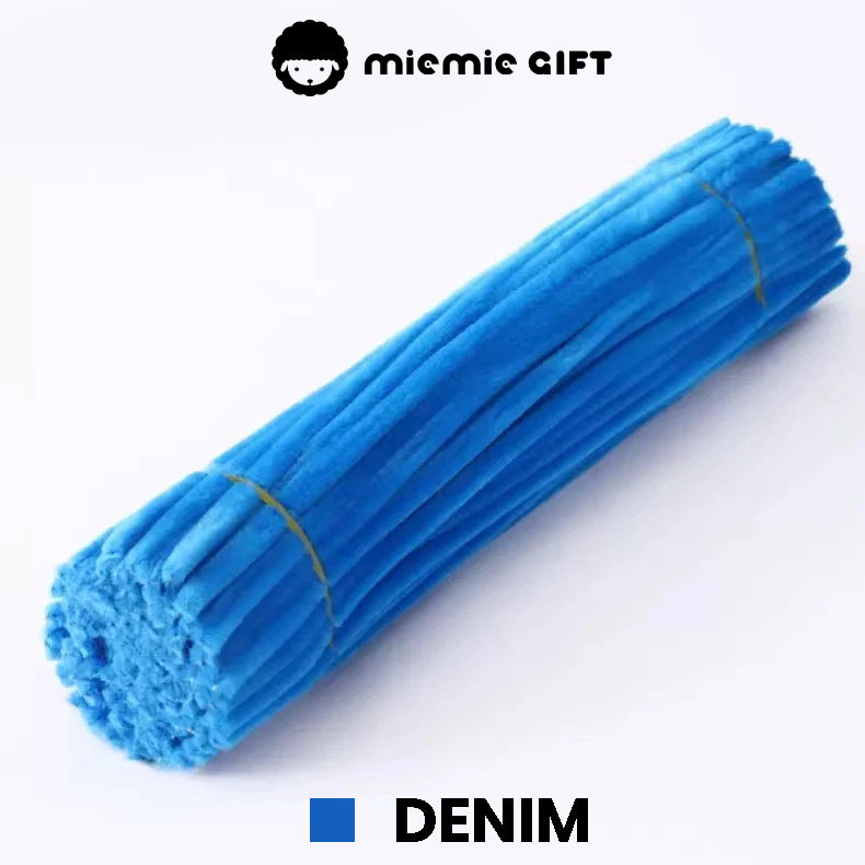 Denim Pipe Cleaner for DIY Bouquets: High-quality denim pipe cleaners, great for making detailed flower petals and sturdy leaves. 