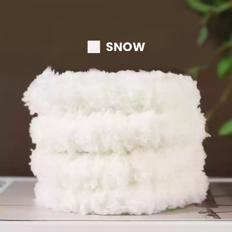 Handmade fox toy crafted with soft and flexible snow white pipe cleaners