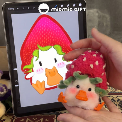 Kawaii-style pipe cleaner call duck plushie character commissioned