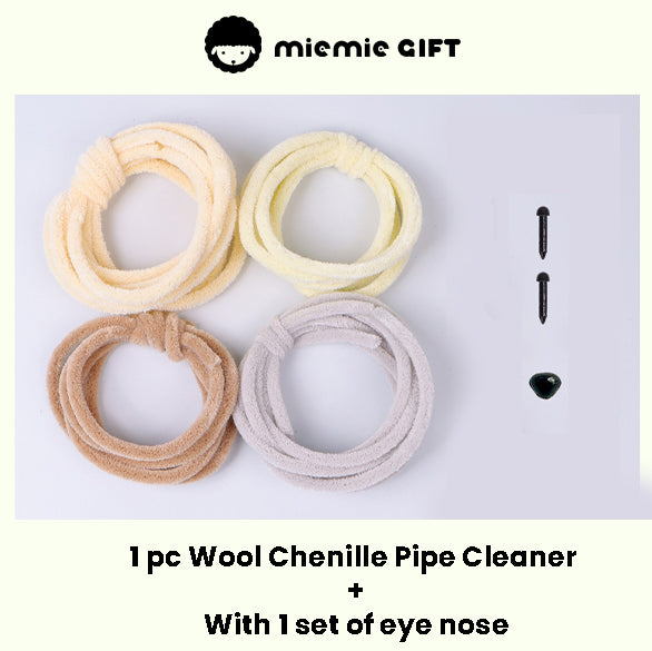 Durable and flexible wool pipe cleaner set