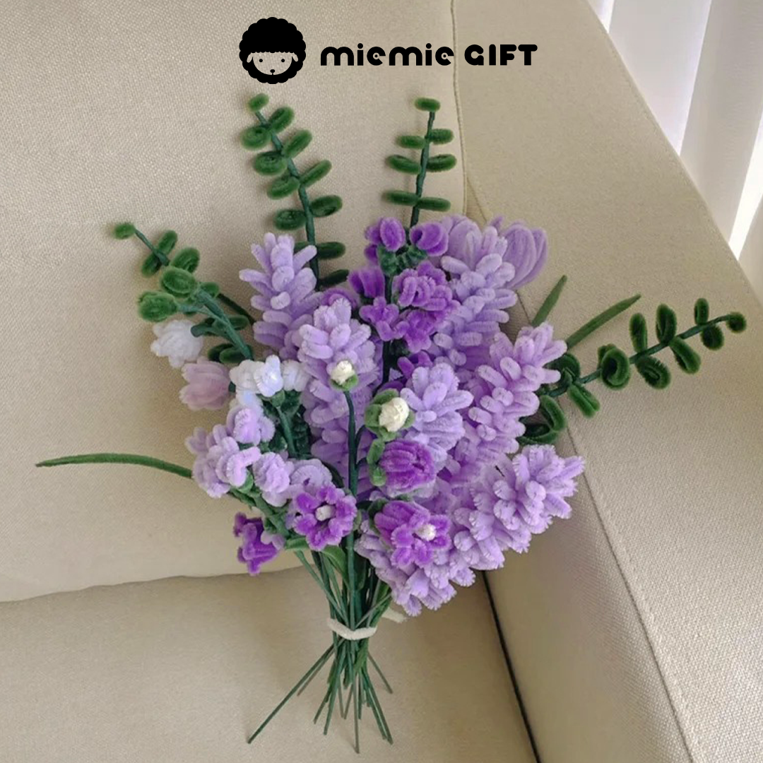Purple Pipe-Cleaner Lavender Craft by MieMie Gift
