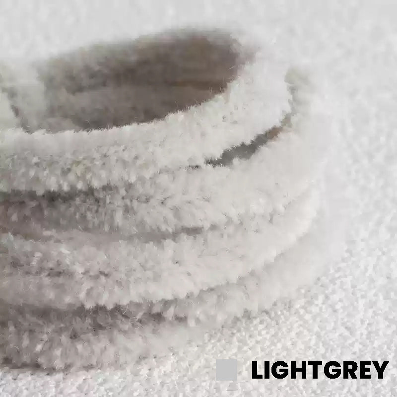 Light Grey Wool Twist Bar by miemie gift: Hand-made light grey wool twist bar, great for making soft light grey dolls. Suitable for crafting a gentle dove or a delicate cloud character, highlighting the high quality and light color.
