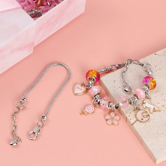 Unleash your child's creativity with our Children DIY Bracelet Pendant Beading Accessories! This delightful jewelry-making kit features colorful crystal beads and charming pendants, perfect for crafting unique bracelets that reflect their personal style. Ideal as a gift for birthdays or special occasions, it encourages imaginative play while developing fine motor skills and artistic expression.

Package include: 1 gift box, 3 bracelets, 20 pendants, 20 accessories, 20 colorful pearls