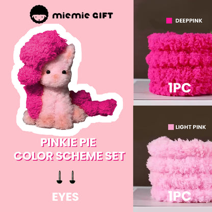 Soft pink coral fleece pipe cleaners for crafting a Pinkie Pie pony plush
