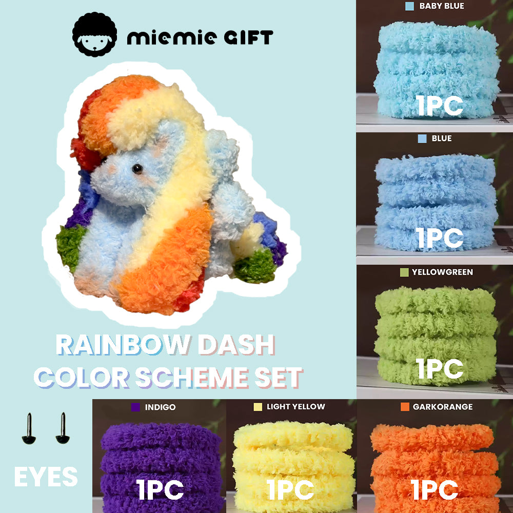 Soft blue pipe cleaners for crafting a Rainbow Dash My Little Pony figure
