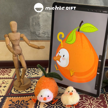  handmade orange call duck made from pipe cleaners miemie gift original design