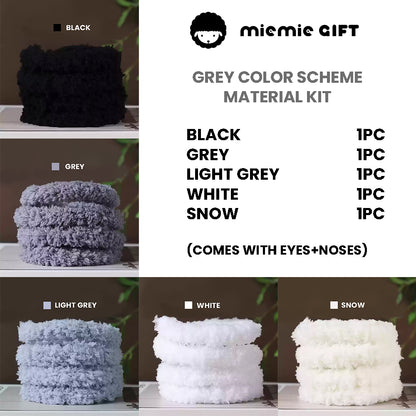 Soft and fluffy light gray pipe cleaners color scheme for handmade koala elephant husky toys