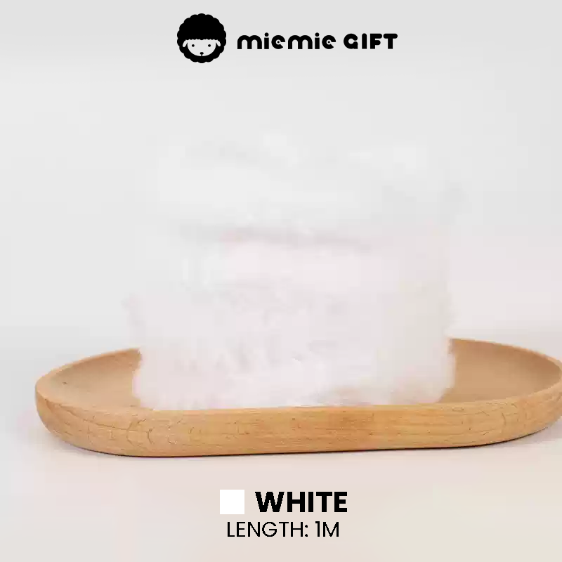 Soft white plush pipe cleaner, ideal for handmade furry crafts and plushies
miemie gift jumbo fur