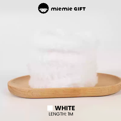 Soft white plush pipe cleaner, ideal for handmade furry crafts and plushies
miemie gift jumbo fur