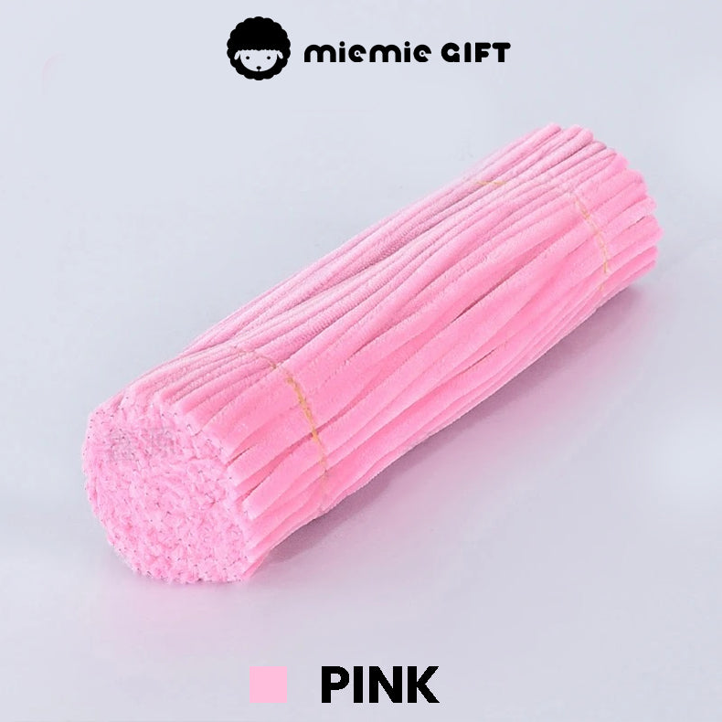 Miemie Gift peach pink pipe cleaners – perfect for delicate, soft-toned DIY creations 100pcs