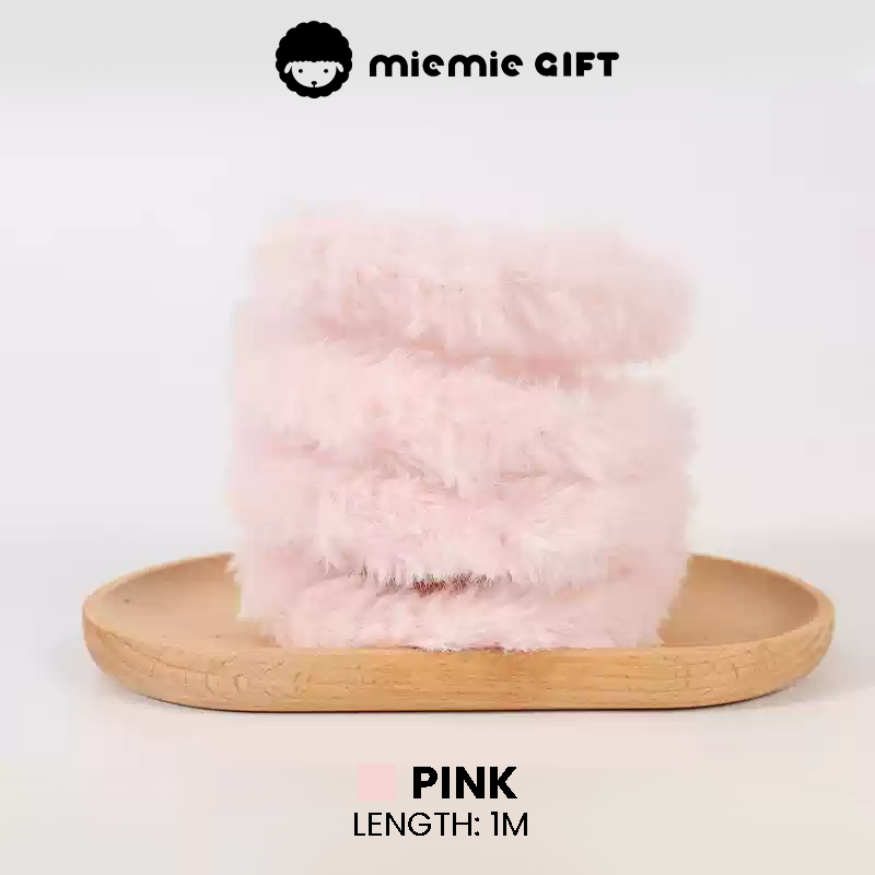 Fluffy fur pink pipe cleaner ideal for making DIY plush rabbits and bears
