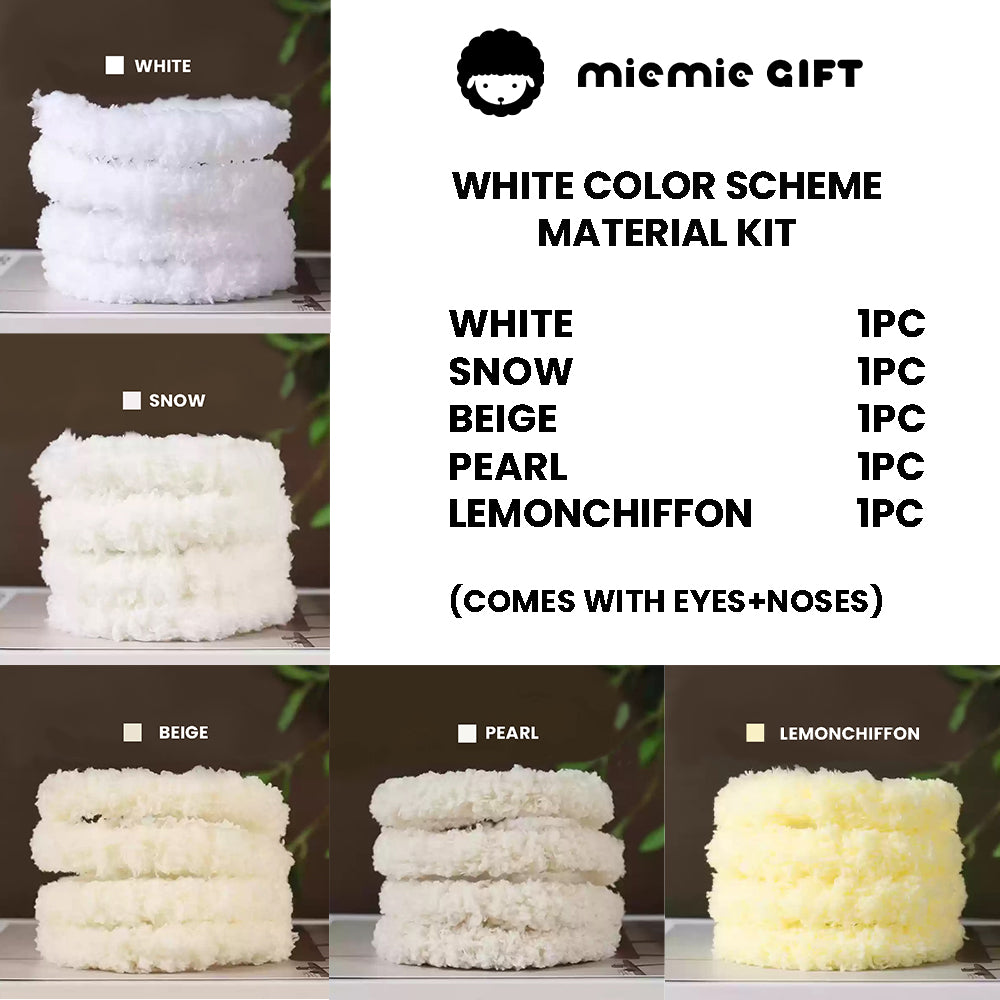 miemei Premium fluffy white pipe cleaners, perfect for crafting handmade plush pets rabbit bunny sheep
