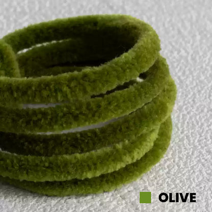 Olive Wool Twist Bar by miemie gift: Hand-made olive wool twist bar, great for making earthy olive dolls. Suitable for crafting a realistic olive branch or a cozy olive character, showcasing the high density and rich color.

