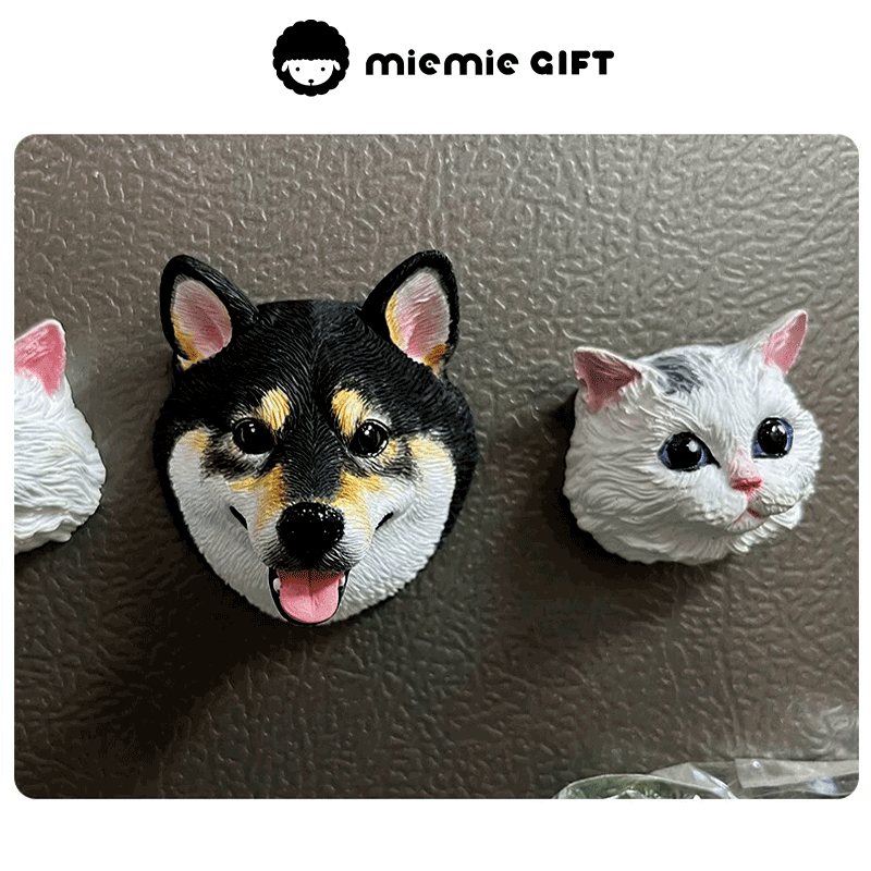 Personalized Pet Art: Mini Plaster Figurines That Look Just Like Your Pet cats and dog husky  refrigerator magnets