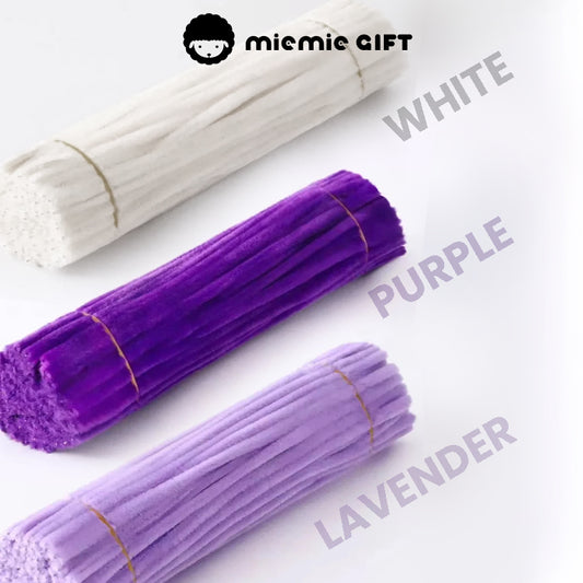 Deep purple plush pipe cleaners, ideal for creative animal flower diy hand making