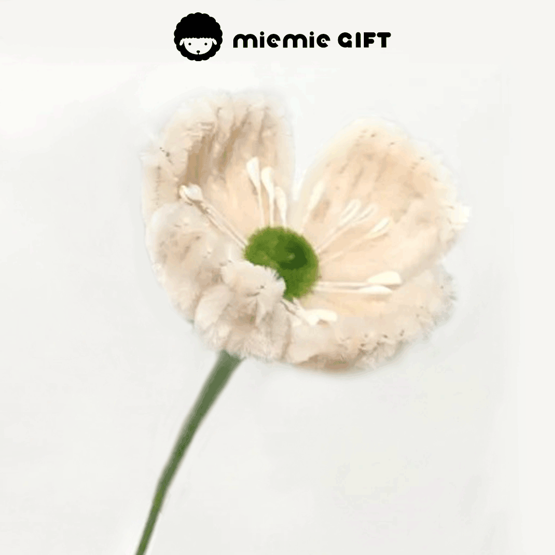 white Twisted Pipe-Cleaner Stem Flower by MieMie Gift
