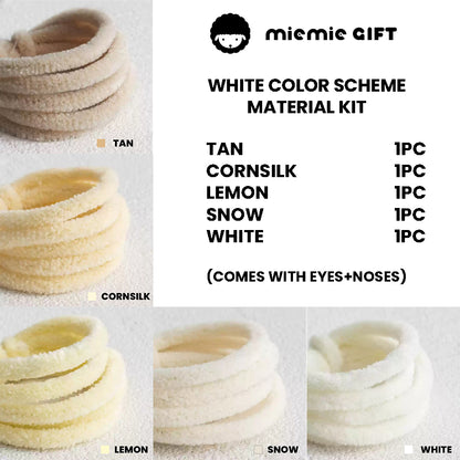 White Wool Pipe Cleaner Set by miemie gift: Hand-crafted white wool pipe cleaners, great for making elegant and minimalist crafts. Suitable for creating a variety of light and airy figures, emphasizing the high density and soft texture of the material.
