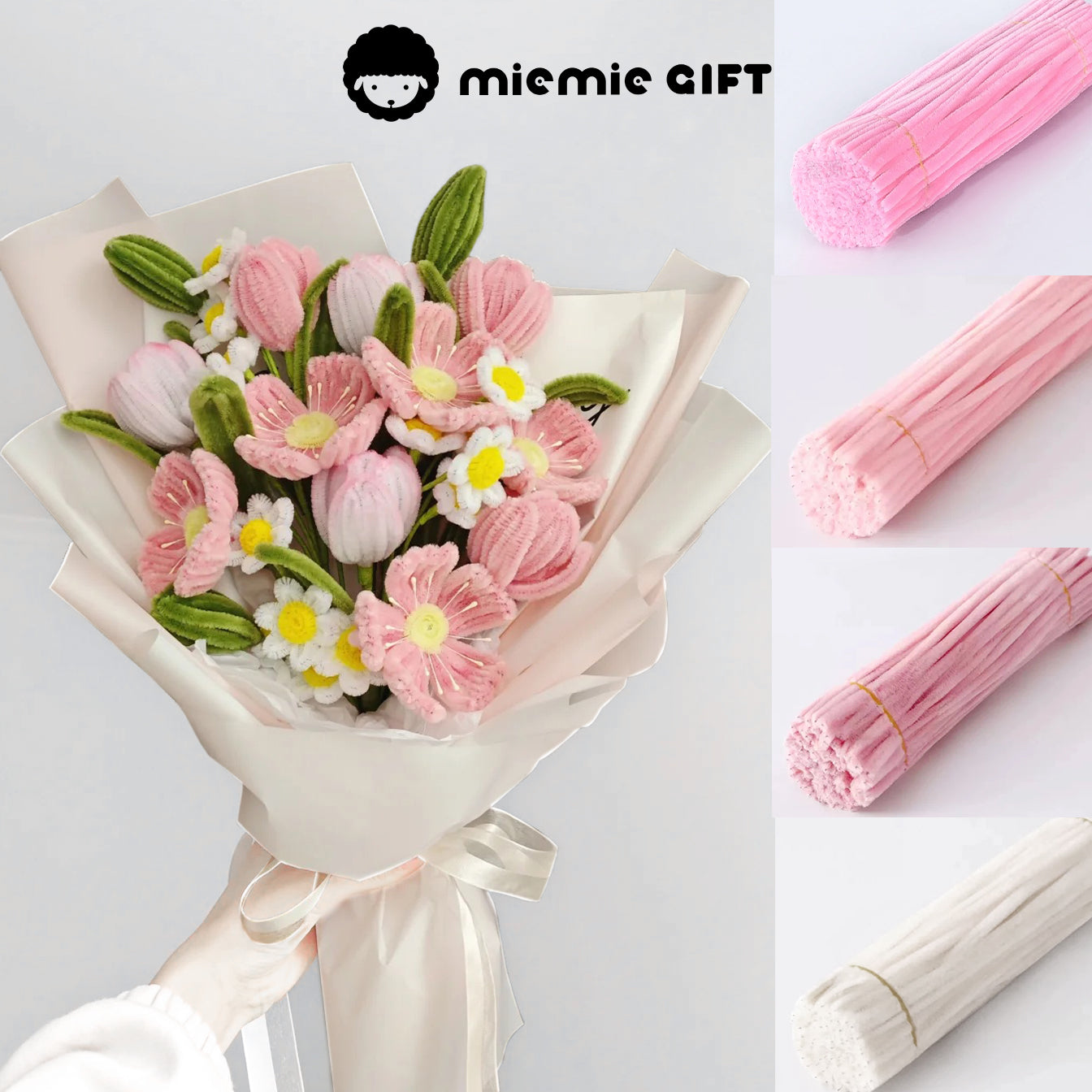 miemie gift 4 colors pink set for bouque