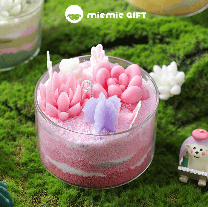 miemie gift Roses-inspired wax candle with decorative sand layers  DIY aromatherapy candle kit