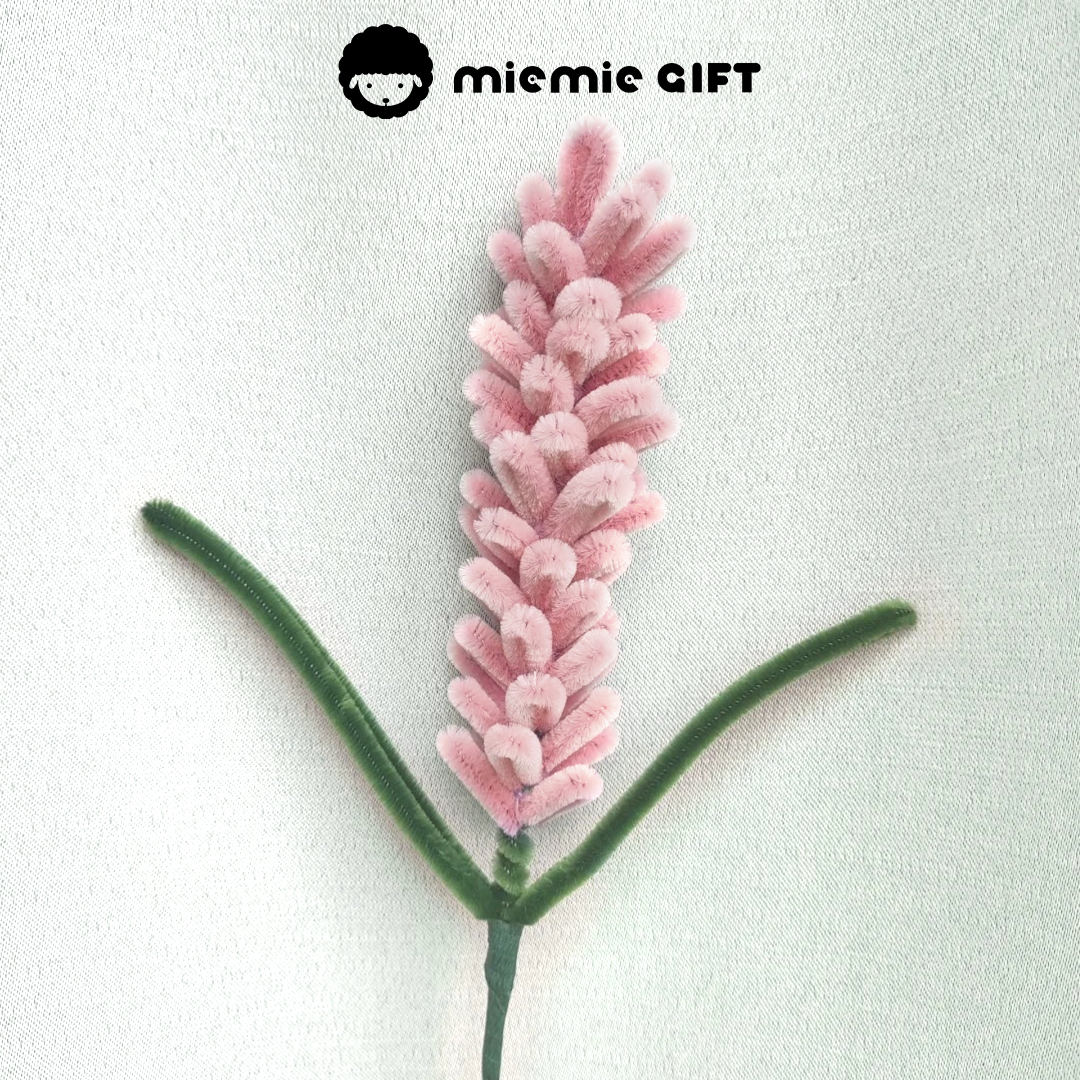 pink Handcrafted Lavender Spray with Pipe-Cleaner Flowers by MieMie Gift